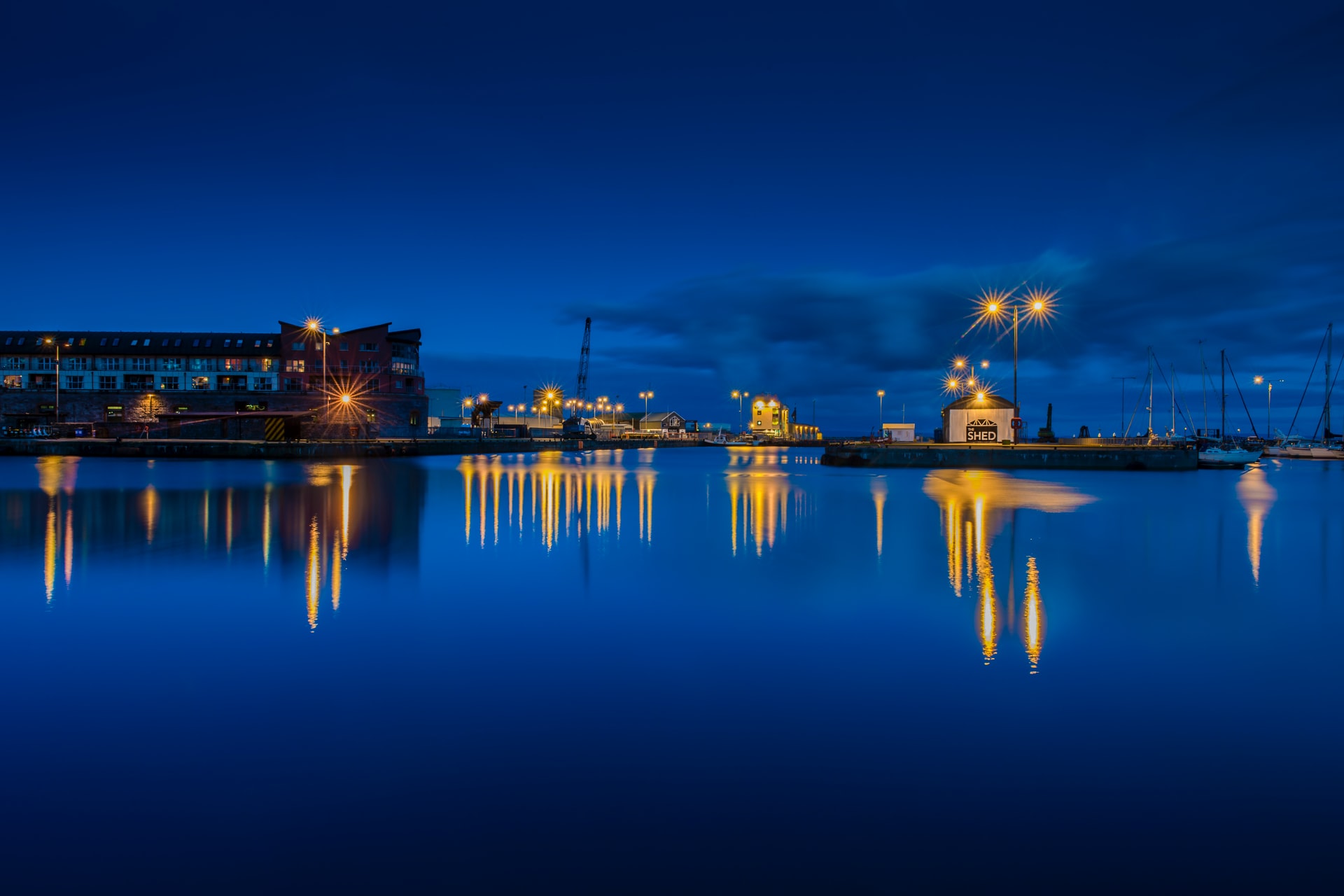 Image of Galway docks at night